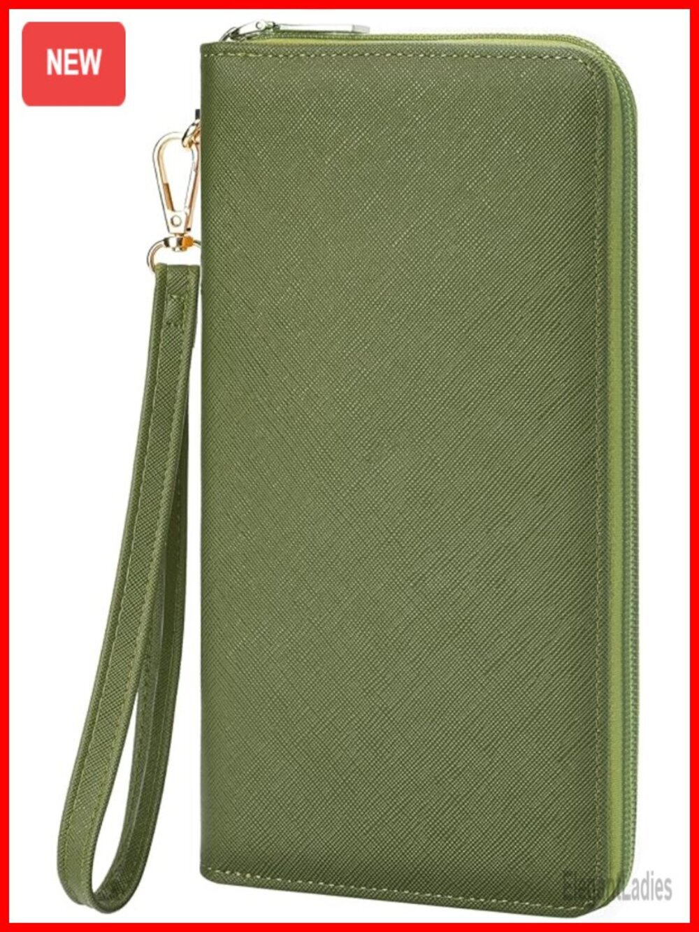 Vegan Leather Clutch Wallet with RFID Blocking, Removable Wristlet, Large